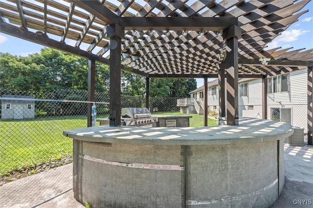 6924 Todd Way, Salina, NY 13088 - view of patio / terrace featuring a pergola and area for grilling