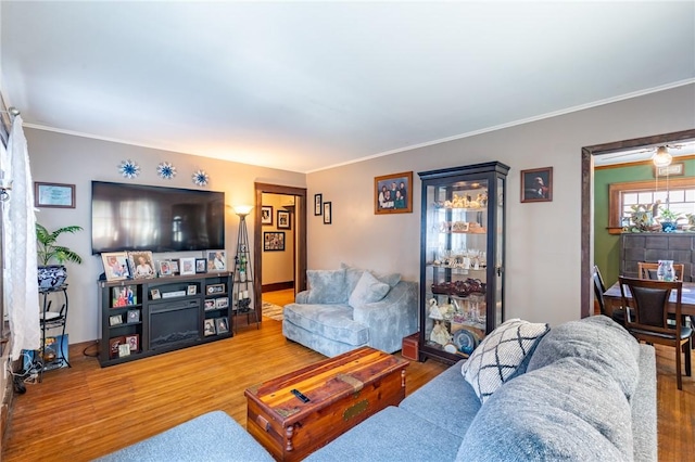 82 Barnard St, Greece, NY 14616 - living room with wood finished floors and crown molding