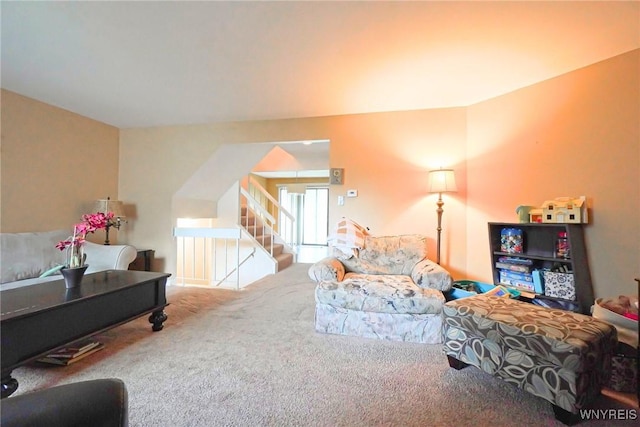 1104 Netherton Ct, Amherst, NY 14051 - carpeted living area with stairs
