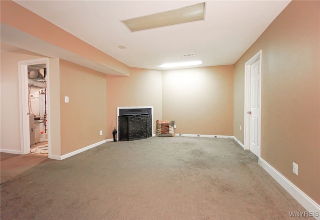 1104 Netherton Ct, Amherst, NY 14051 - unfurnished living room featuring a fireplace and carpet flooring