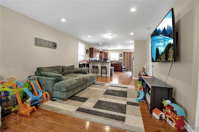 1007 87th St, Niagara Falls, NY 14304 - living room with light wood-type flooring and recessed lighting