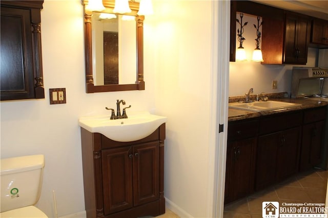 410 Chestnut St, Pomfret, NY 14063 - bathroom with vanity and tile patterned floors