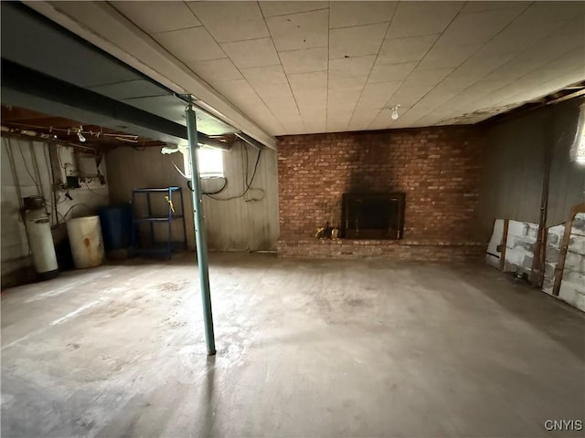 2359 Sands Rd, Camillus, NY 13031 - below grade area featuring a fireplace and a water softener
