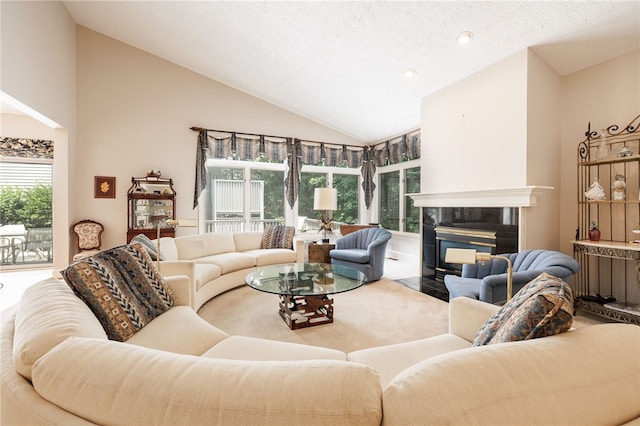 10 Bristol View Dr, Perinton, NY 14450 - living room with a fireplace with flush hearth and high vaulted ceiling