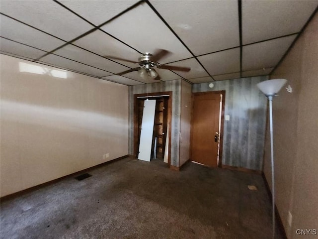312 Richmond Ave Unit 314, Syracuse, NY 13204 - carpeted empty room with a ceiling fan and a drop ceiling