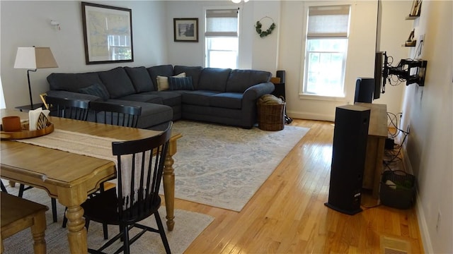 164 S Fitzhugh St, Rochester, NY 14608 - living area featuring light wood-style floors and baseboards