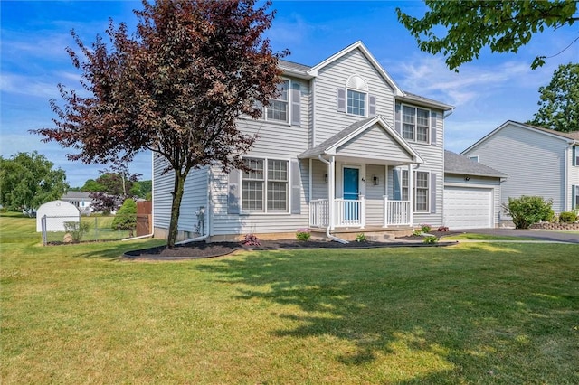 45 Hazel Bark, Gates, NY 14606 - view of front facade with asphalt driveway, a garage, and covered porch