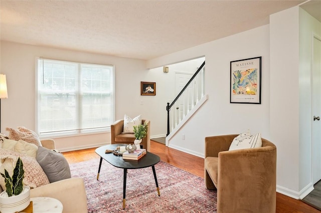 45 Hazel Bark, Gates, NY 14606 - living room with stairs and wood finished floors