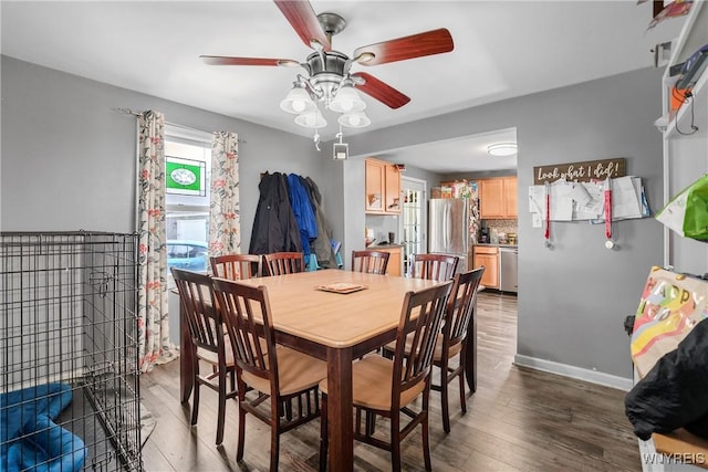 4034 Burke Pkwy, Hamburg, NY 14219 - dining room with wood finished floors and a ceiling fan