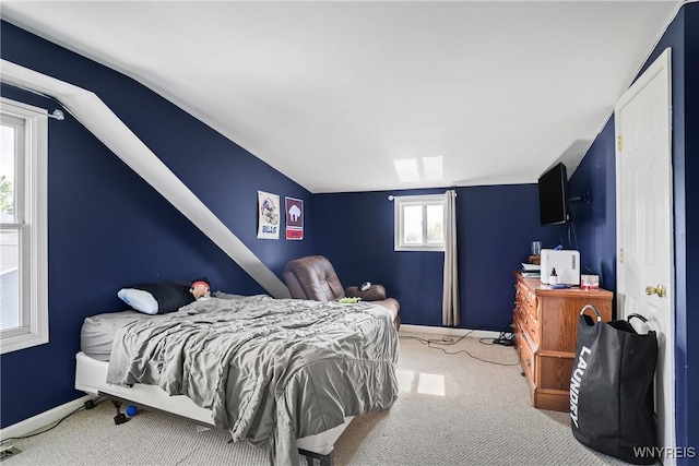 4034 Burke Pkwy, Hamburg, NY 14219 - carpeted bedroom with lofted ceiling and a skylight