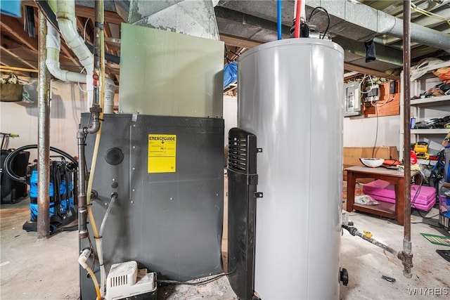 4034 Burke Pkwy, Hamburg, NY 14219 - utilities with water heater, electric panel, and heating unit