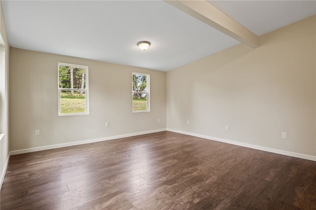 1728 Dalton Rd, Lima, NY 14485 - empty room featuring plenty of natural light, dark wood finished floors, and beamed ceiling
