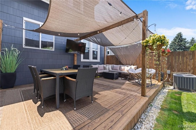 144 Whitfield Ave, Buffalo, NY 14220 - wooden terrace with an outdoor living space and outdoor dining space