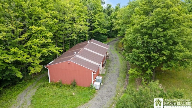 2777 S Roberts Rd, Sheridan, NY 14063 - aerial view of property and surrounding area with a heavily wooded area