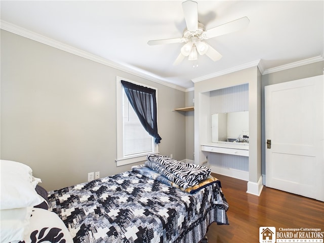 118 N 3rd St, Allegany, NY 14706 - bedroom featuring crown molding, wood finished floors, and a ceiling fan