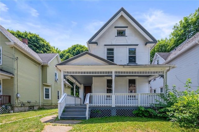 9 Englert St, Rochester, NY 14605 - view of front of home featuring covered porch and a front yard