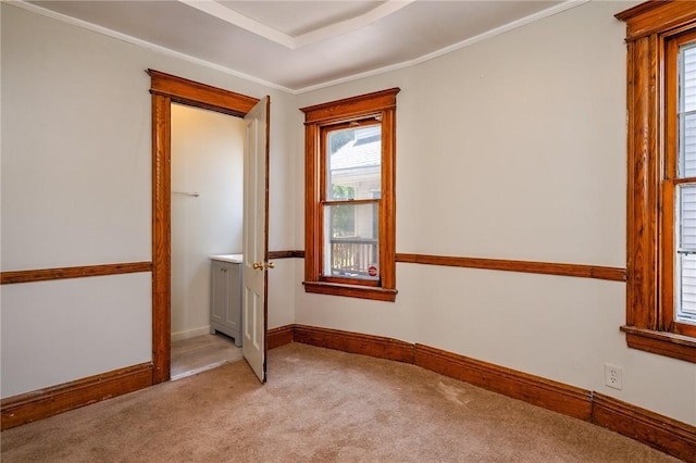 9 Englert St, Rochester, NY 14605 - carpeted empty room featuring baseboards and crown molding