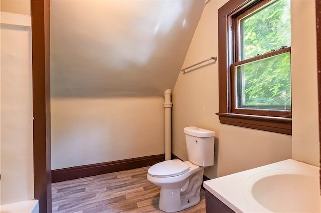 9 Englert St, Rochester, NY 14605 - bathroom with wood finished floors, vanity, and vaulted ceiling