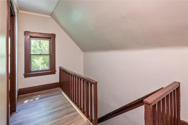 9 Englert St, Rochester, NY 14605 - stairs featuring wood finished floors and vaulted ceiling
