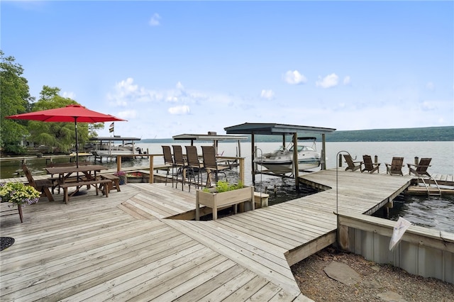 5041 Mapes Mathews Rd, Hector, NY 14818 - dock featuring a water view and boat lift