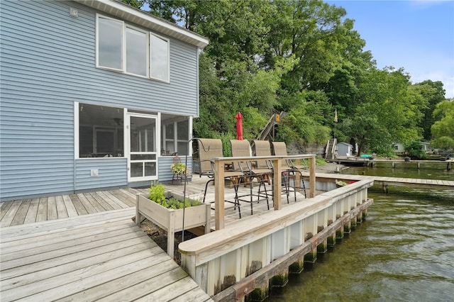 5041 Mapes Mathews Rd, Hector, NY 14818 - deck with a sunroom and a water view