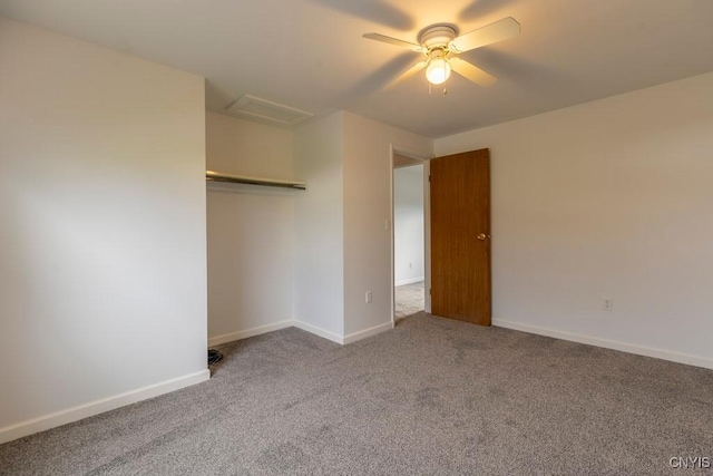 8405 Winterberry Way, Clay, NY 13090 - unfurnished bedroom with attic access, carpet, ceiling fan, and a closet
