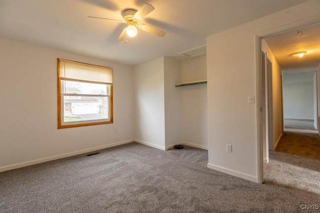 8405 Winterberry Way, Clay, NY 13090 - unfurnished bedroom featuring carpet floors, a closet, a ceiling fan, and attic access