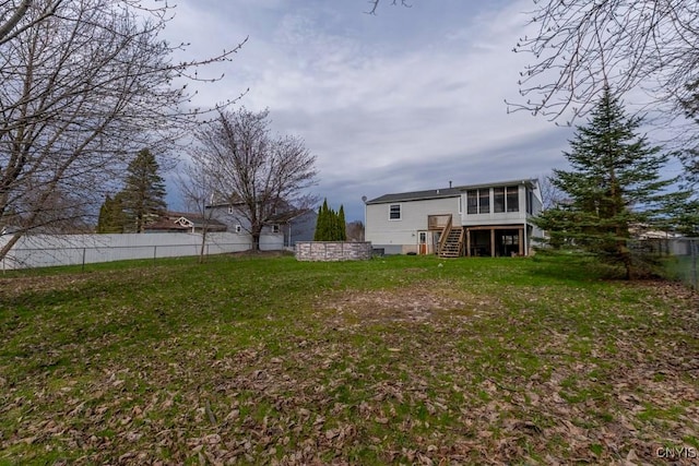 8405 Winterberry Way, Clay, NY 13090 - rear view of house featuring a sunroom and stairway