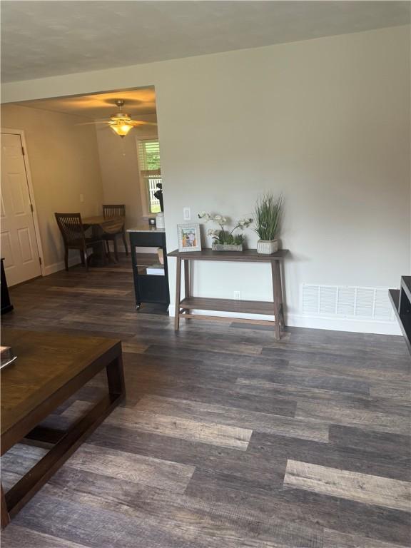 82 Winsor Cir, Elmira, NY 14905 - dining room featuring wood finished floors and a ceiling fan