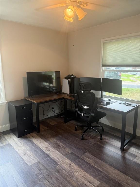 82 Winsor Cir, Elmira, NY 14905 - home office featuring wood finished floors and ceiling fan