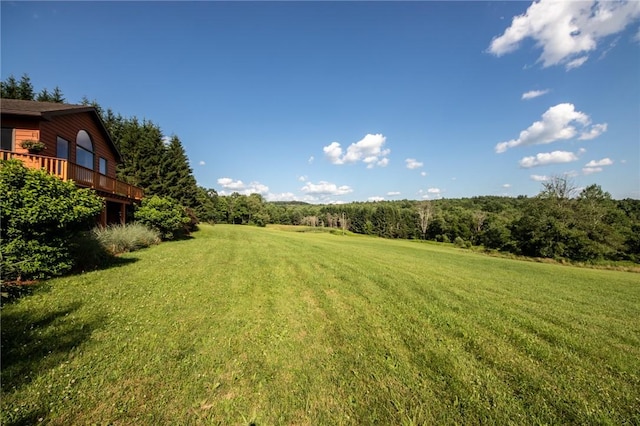 155 Hall Rd, Afton, NY 13730 - view of green lawn featuring a wooden deck