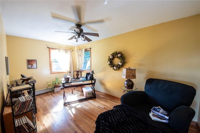 155 Hall Rd, Afton, NY 13730 - office with ceiling fan and wood finished floors