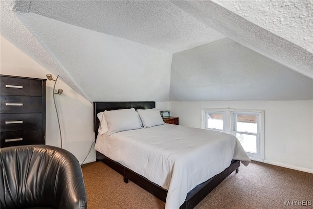 1143 Kensington Ave, Buffalo, NY 14215 - bedroom with a textured ceiling, carpet floors, and vaulted ceiling