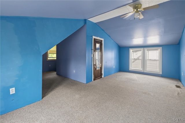 345 Wayland Rd, Salina, NY 13208 - additional living space featuring lofted ceiling, carpet, and ceiling fan