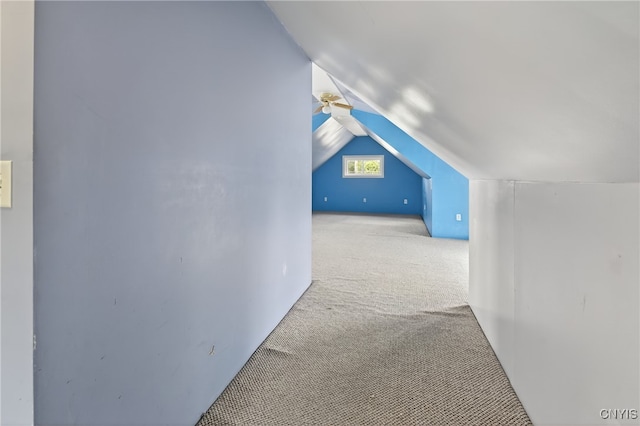 345 Wayland Rd, Salina, NY 13208 - additional living space featuring carpet flooring, lofted ceiling, and ceiling fan