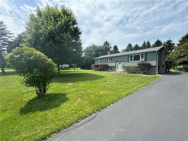 12017 Birch Dr, Corning, NY 14830 - raised ranch with a chimney and a front yard