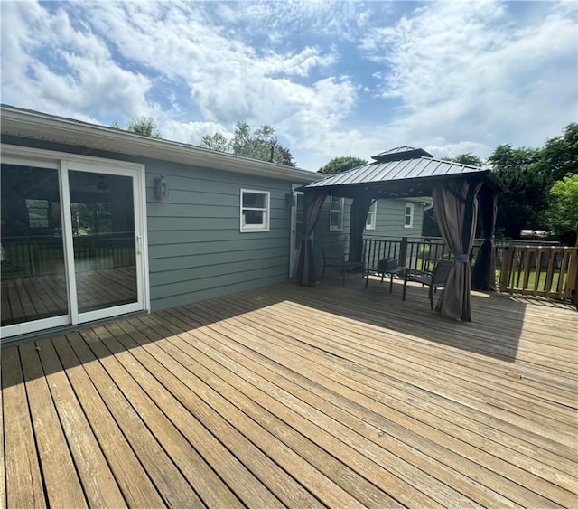 12017 Birch Dr, Corning, NY 14830 - wooden deck with a gazebo