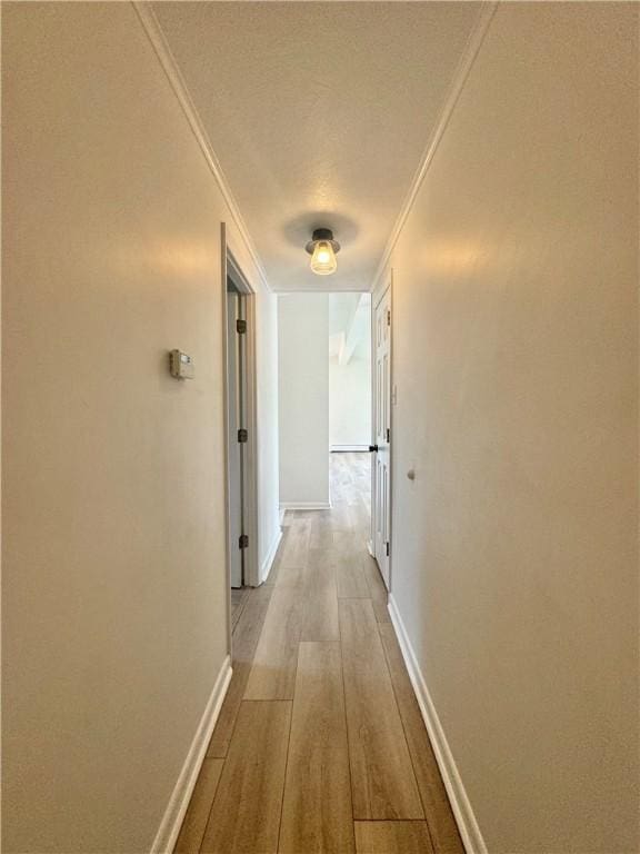 12017 Birch Dr, Corning, NY 14830 - hall featuring wood finished floors and a textured ceiling