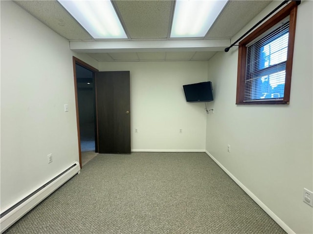 12017 Birch Dr, Corning, NY 14830 - basement with baseboard heating and carpet