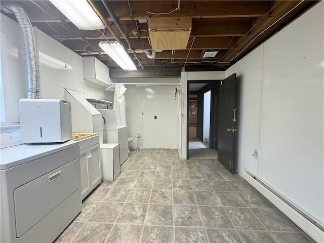 12017 Birch Dr, Corning, NY 14830 - finished basement with a baseboard radiator and washer and dryer