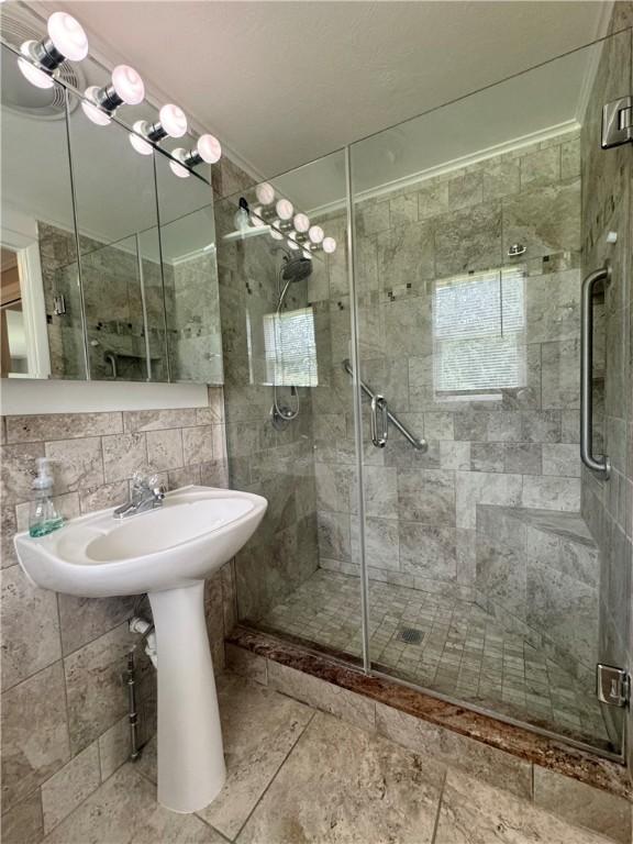 12017 Birch Dr, Corning, NY 14830 - full bathroom featuring a shower stall