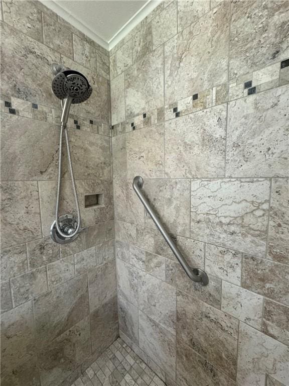 12017 Birch Dr, Corning, NY 14830 - bathroom featuring a tile shower