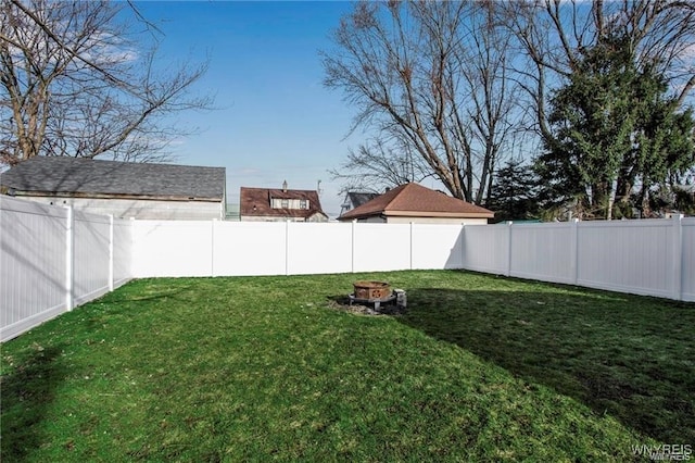 40 Remington Pl, Buffalo, NY 14210 - fenced backyard with a fire pit