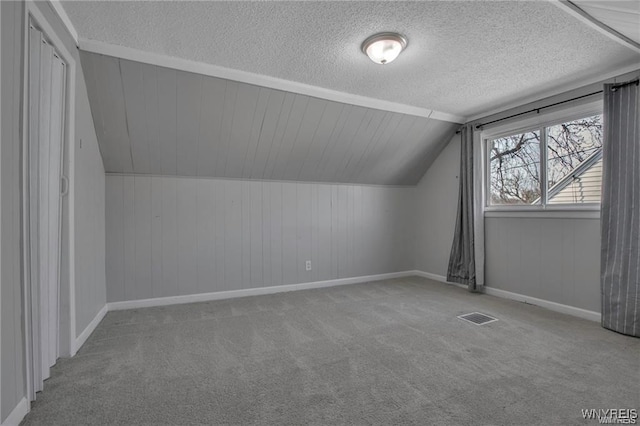 40 Remington Pl, Buffalo, NY 14210 - bonus room featuring carpet floors, vaulted ceiling, a textured ceiling, and wooden walls