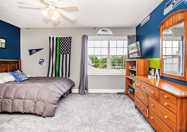 7991 Austrian Pine Cir, Pompey, NY 13104 - bedroom featuring light colored carpet and a ceiling fan