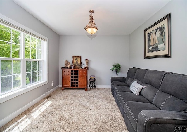 7991 Austrian Pine Cir, Pompey, NY 13104 - living area with light colored carpet and baseboards