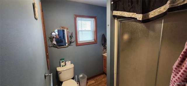 239 Bullis Rd, West Seneca, NY 14224 - full bathroom featuring a shower stall, wood finished floors, and vanity