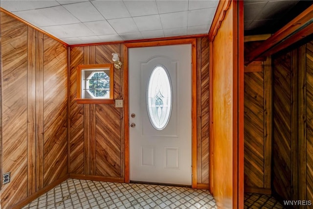 5910 Edgewood Dr, Niagara, NY 14304 - entryway with wood walls