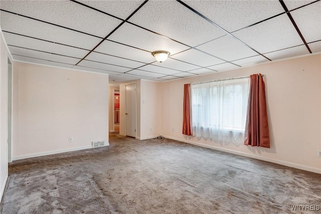 5910 Edgewood Dr, Niagara, NY 14304 - empty room with carpet flooring and a drop ceiling