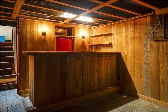 1995 Grand Central Ave, Horseheads, NY 14845 - indoor bar featuring wood walls and stairway